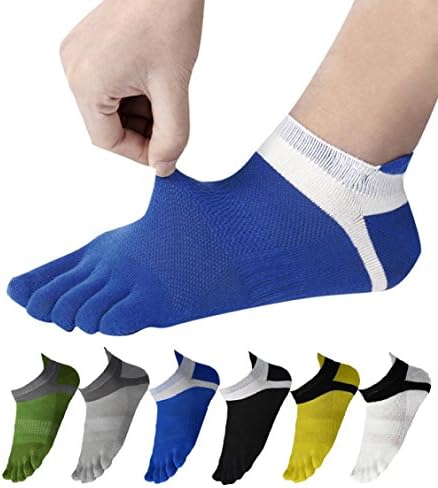Men's Toe Socks Low Cut Mesh Five Fingers Running 6-Pack