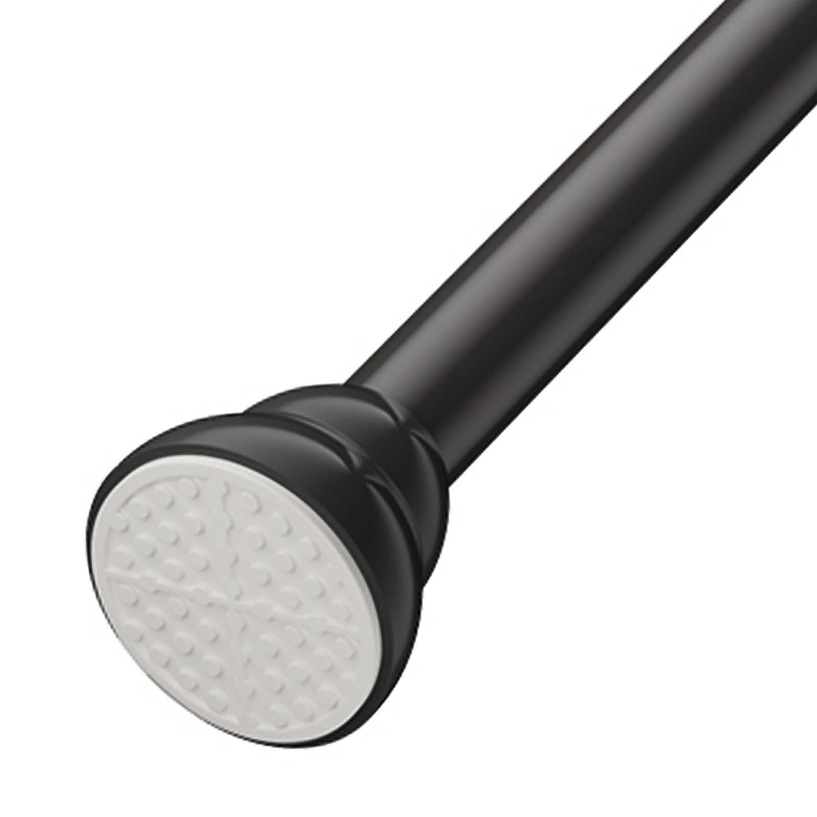 GLDYTVF No-Drill Curtain Rod Adjustable 35-305cm 33mm Diameter Telescopic Shower Rod Perfect for Windows Closets Bathrooms (Black 130-225cm)