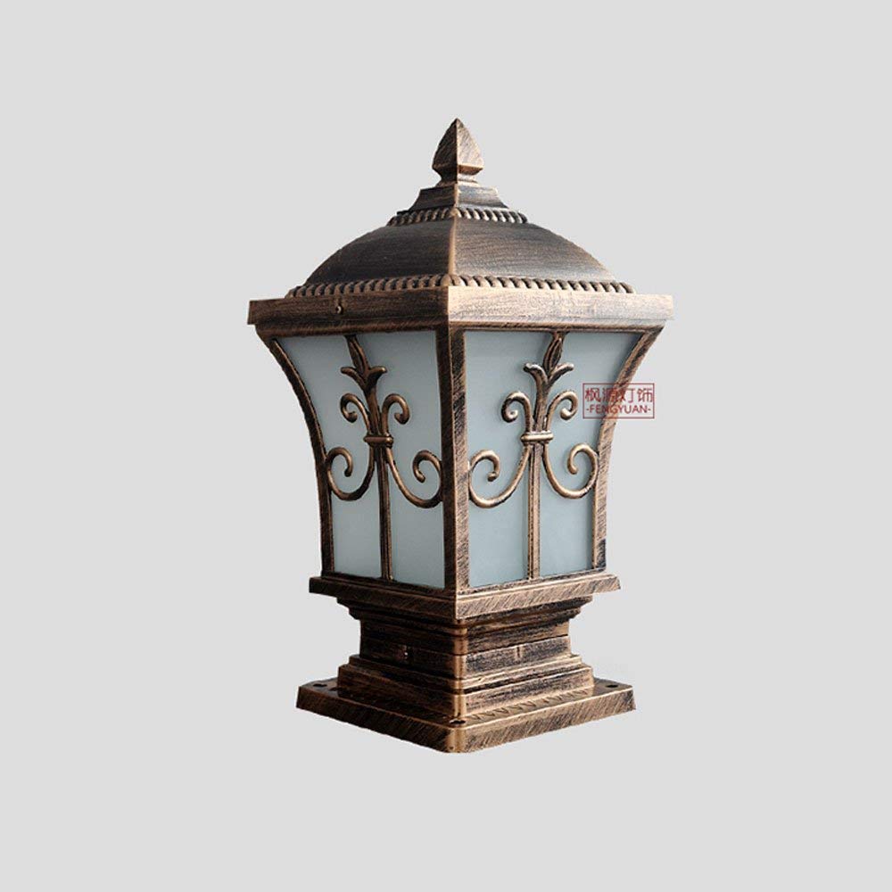 Vintage Square Outdoor E27 na słupku Willa z kwiatami ogrodowa Światło na patio Wodoodporne szkło Country House Trawa Chata Latarnia słupkowa Farma Płot patio kolumnowa