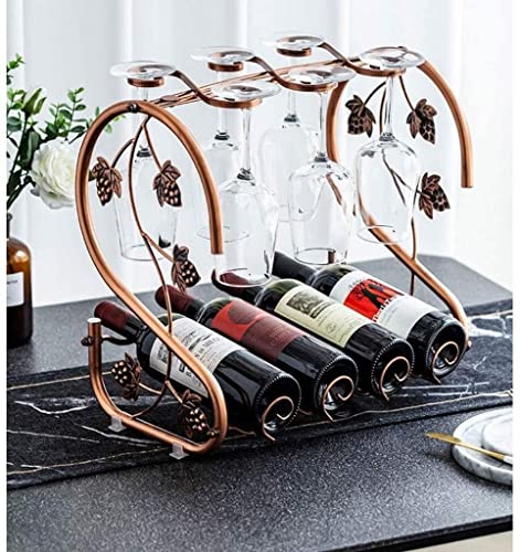 Soporte metálico para 4 botellas y 6 copas de vino miniatura 5