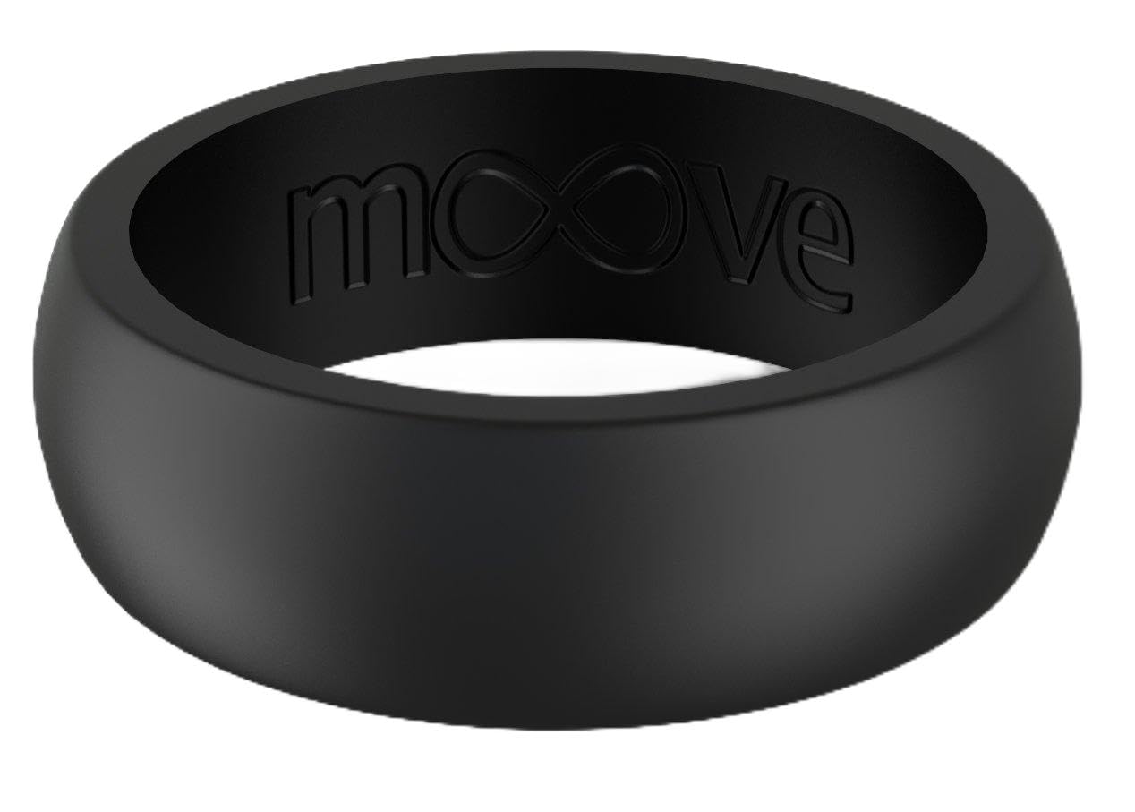 Moove Silicone Rings Ring Never Lose, Scratch or Damage Your Metal Ring Silicone Wedding Ring Never Risk Injuring Your Finger Again; Black Rings for Men