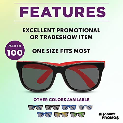 DISCOUNT PROMOS Bulk Sunglasses Pack, Plastic Party Favor Vintage Wayfarer Style for the Beach for Adults2