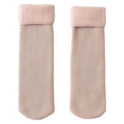 Generisch Calcetines para niños Fleece Cozy Terciopelo Suave Termo Delgado Calcetines Polar Cozy Calcetines cálidos de Invierno Calcetines de Nieve, Rosa claro., 1-10 Jahre