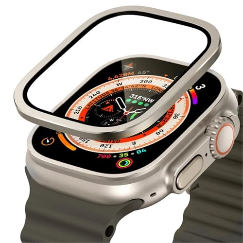 Vidrio templado para Apple Watch Ultra 49mm con marco de titanio para protector Ultra 2 1