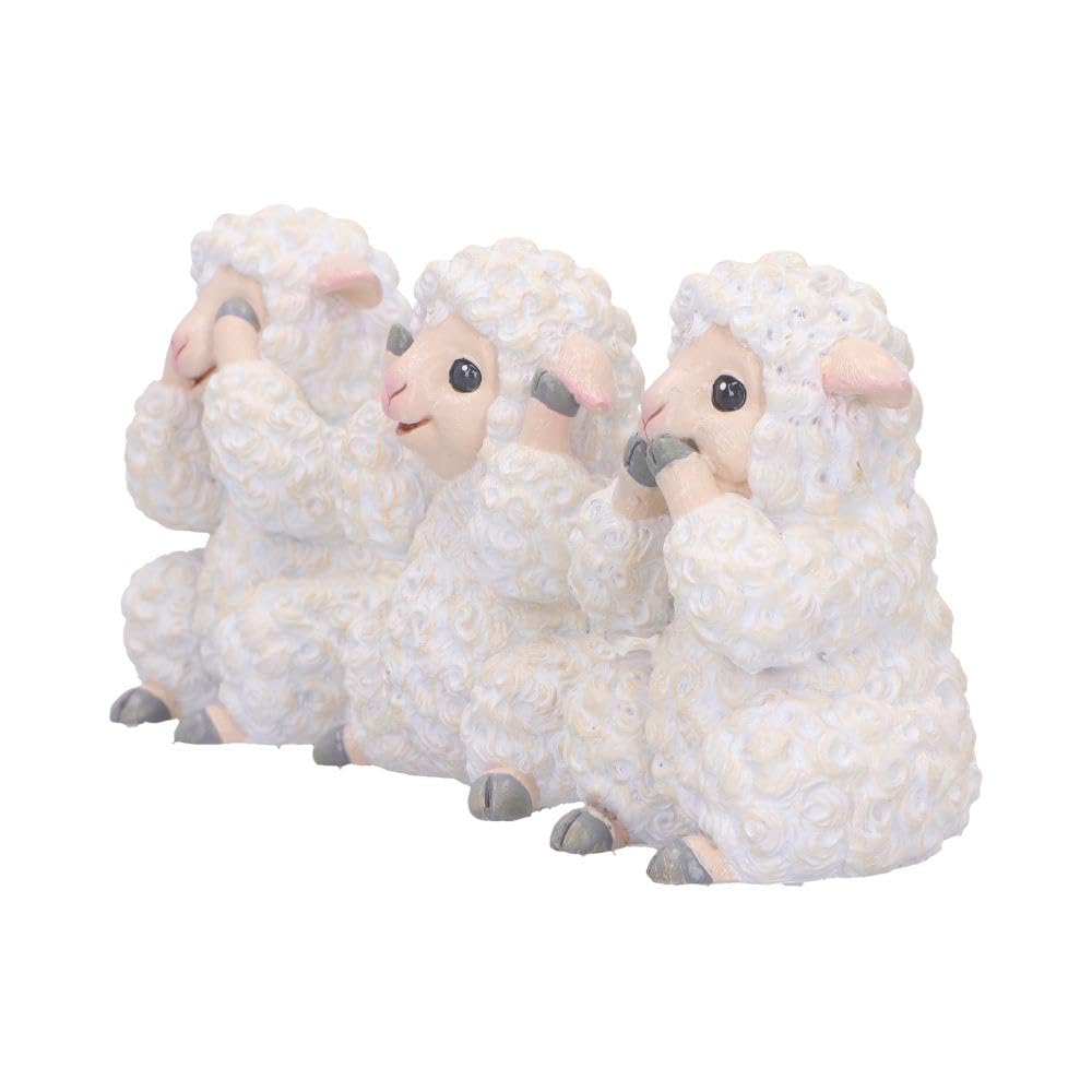 Nemesis Now Three Wise See No Evil Hear No Evil Speak Figurines, Adorable Hand-Painted Resin Collectibles and Gift - Sheep - Image 2
