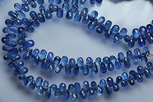 Kyanite naturelle facettée perle goutte 9-5mm fil pour création bijoux diy