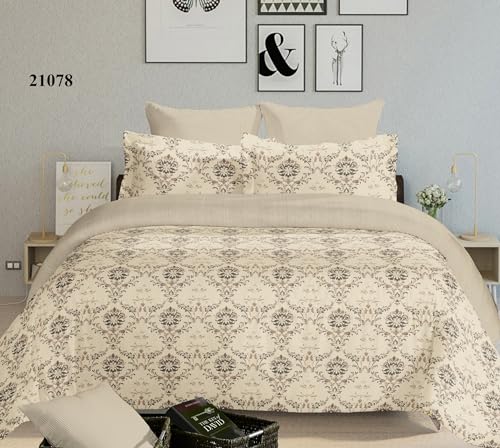 Image of Super Bedzz by Prihaal Decor Cotton Double Size Bedsheet with 2 Pillow Cover Size:108x108 (Coffee 10) bedsheet for Double Bed, Cotton Double bedsheet, Suitable for Bedroom, Gift Set