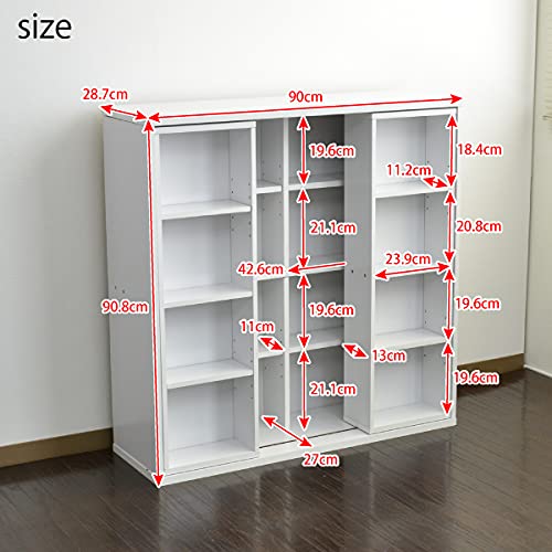 Amazon｜スライド 本棚 ダブルスライド 幅90cm コミック スライド本棚