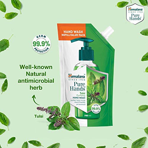 Himalaya Pure Hands | Purifying Tulsi Hand Wash Refill - 750 ml | 99.9% Germ Protection - Image 4