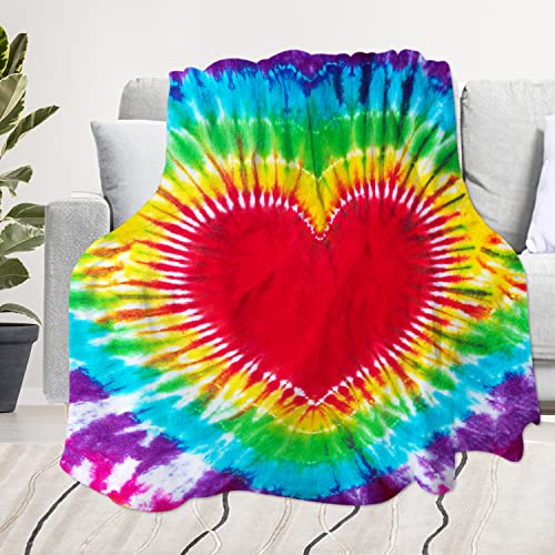 Flannel Fleece Throw Blanket For Kids Teens Adults, Cozy Soft Fleece Plush Throw Blanket Warm Cute Fuzzy Throw Blanket For Couch Bed Sofa, 40X50 Inch (Multicolor Tie Dye) #TOP12