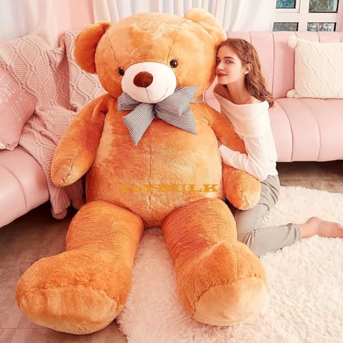 Image of 5 Feet Giant Teddy Bear - Soft, Brown Plush Hugging Stuffed Toy for Kids, Girls, Boys | Big Huggable Gift for Birthdays, Valentine's Day, Anniversaries, Special Occasions (5 Feet, Brown)
