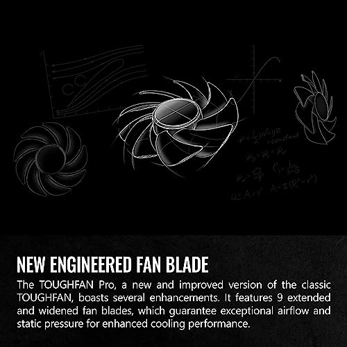 Thermaltake TOUGHFAN 14 Pro High Static Pressure PC Cooling Fan, PWM Controlled 500~2000 RPM, Air Flow 119.6 CFM, Gen.2 Hydraulic Bearing 140mm Case/Radiator Fan (2 Pack) CL-F160-PL14BL-A by Thermaltake - Image 3