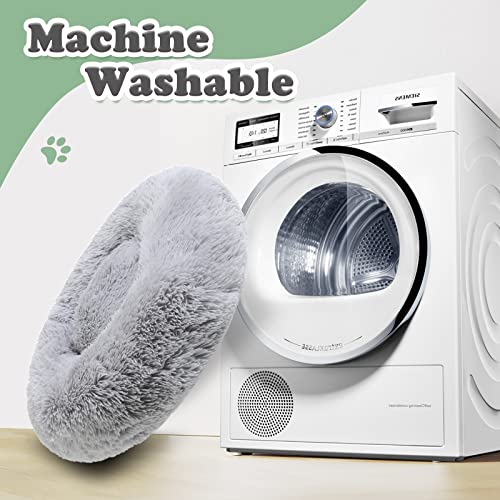 JOLLYVOGUE-Fluffy-Faux-Fur-Plush-Dog-Bed-Cat-Bed-Calming-Donut-Dog-Cuddler-Bed-Washable-Soft-Dog-Round-Bed-Anti-Anxiety-Dog-Cat-Cushion-Bed-for-Small-Dogs-and-Cats-20