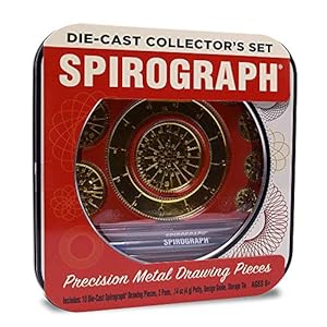 COLLECTIBLE—Showcase your love of Spirograph with this beautiful die-cast metal set! SPECIAL EDITION—For the first time ever, experience the fun of Spirograph with incredible die-cast pieces. SPECIAL PIN HOLES—Want to use map pins to hold the paper i...