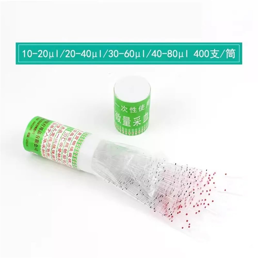 Cristalería de Laboratorio 1 caja (400 piezas) de pipetas de vidrio for recipientes de recolección de vidrio de 20 ul a 100 ul(100uL)