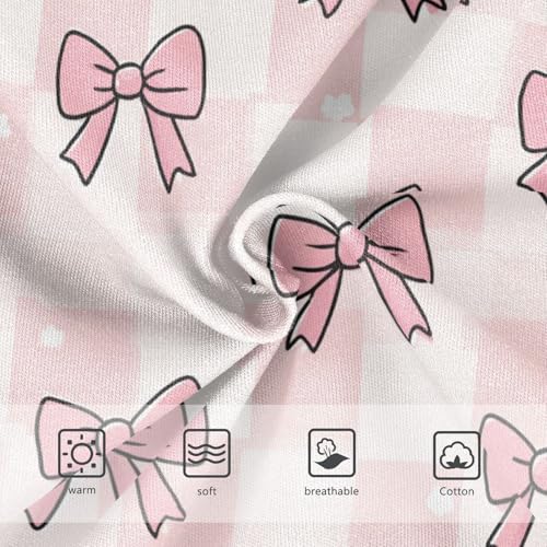 Wusikd Cute Pink Bows Checkered Girls' Underwear Cotton Girls Briefs Soft Toddler Underwear 2T3