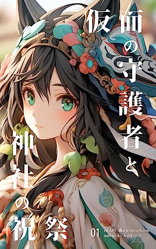 仮面の守護者と神社の祝祭<AIイラスト集>