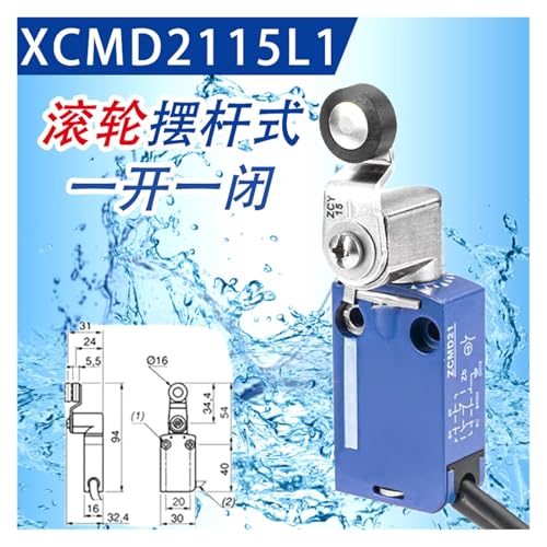 Interrupteur fin de course XCMD2115L1 pour câblage de machine mobile