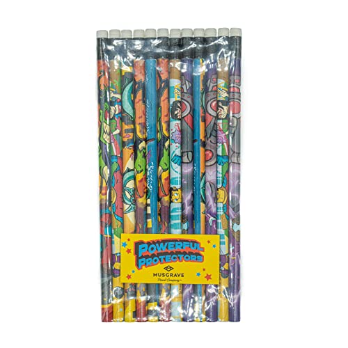 Pack de 12 lápices de grafito diseño Superhéroes miniatura 1