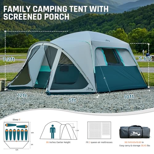 DMH 8 Person Tent with E-Port and Screen Porch