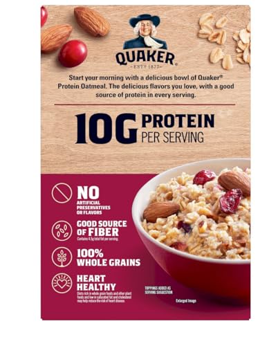 Xalez Quaker Protein Instant Oatmeal I 1 Banana Nut 2.15 Oz 6 Count + 1 Apples & Cinnamon thumb #2