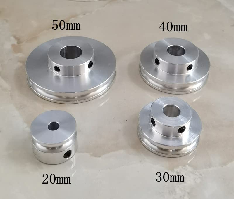 Aluminum Single Groove Pulley for 4mm Round Belt - Durable Motor Drive Wheel (OD20/30/40/50mm) - 1PC O Pulley(OD40x6mm)