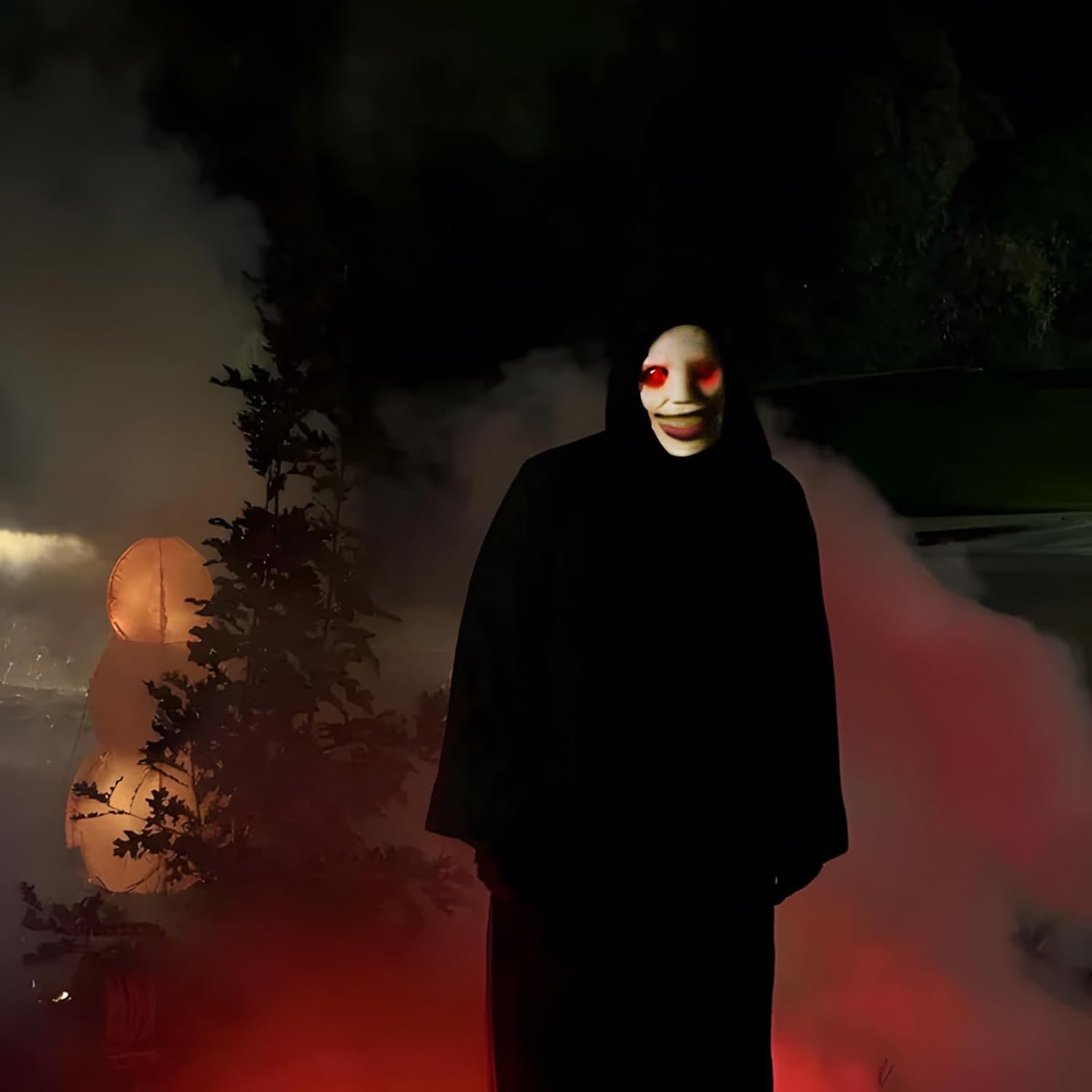 Chuankefanxing Halloween Scary Masks, Halloween Mask, Smiling Demons Horror Mask with LED Eyes, Creepy mask for Cosplay Scary Mask - Image 4