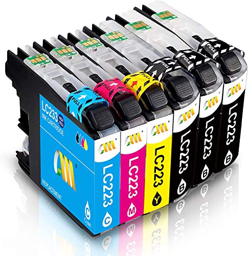 Cartouches d'encre compatibles CMCMCM 6PK pour Brother LC223 fonctionnent pour l'imprimante DCP-J4120DW DCP-J562DW MFC-J5320DW J880DW J5620DW J5625DW J680DW J4625DW Printer
