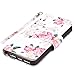 UrSpeedtekLive iPhone 5/5s/SE Case, iPhone 5/5s/SE Wallet Case, Premium PU Leather Wristlet Flip Case Cover with Card Slots & Stand for iPhone 5/5s/SE, Flower 2