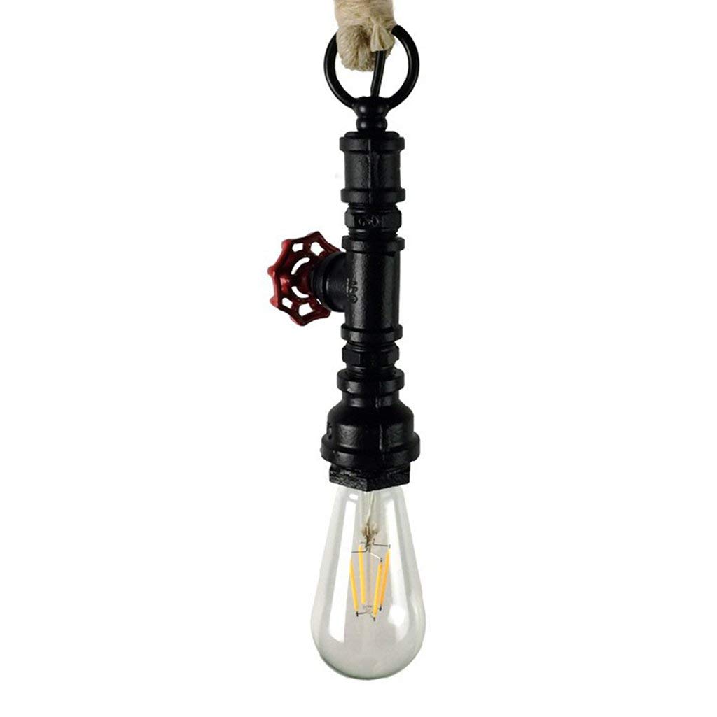 Candelabro industrial E27 regulable en altura con cuerdas de cáñamo para salón y restaurantes