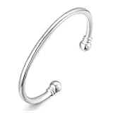 925 Silver Bangle Bracelet, Fashion Jewelry Simple Cuff Bangles for Women Mom Wife Valentine Mothers day Gift