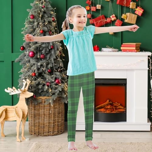 Girls' Leggings St Patricks Day Tartan Plaid Ankle Length Printed Leggings Comfort Pants for Kids 4-10 Years3
