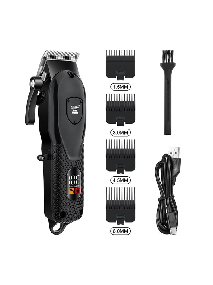 Razors - Rasoio elettrico professionale regolabile a 3 velocità, rasoio elettrico, ricarica USB, tagliacapelli elettrico con display