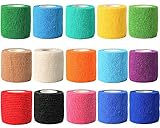 (15-Pack)2” x 5Yards Self Adhesive Bandage Wrap - First Aid Tape - Vet Wrap Breathable Cohesive...
