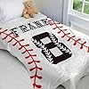 Pinkfulum Personalized Baseball Blankets with Name Numbers, Custom Baseball Team Game Throw Flannel Blankets Stuff Gifts for Boys Sports Lover Fans Kids Adult #3