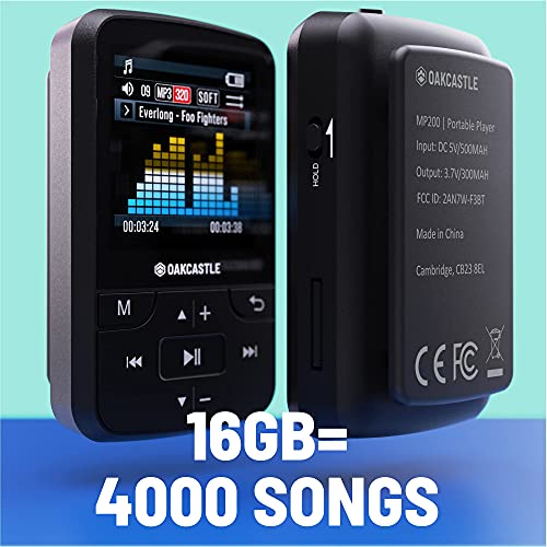 OAKCASTLE 16GB MP3-Player | Tragbarer Musik-Player mit Bluetooth- und Kopfhörer-Konnektivität | UKW-Radio und Micro-SD… - Image 4