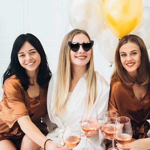 JUSTOTRY Bride Sunglasses for Bachelorette Party - Black Bride or Die Glasses Engagement Favors Bridal Shower Accessory Till Death Do Us Party Bachelorette Decorations4