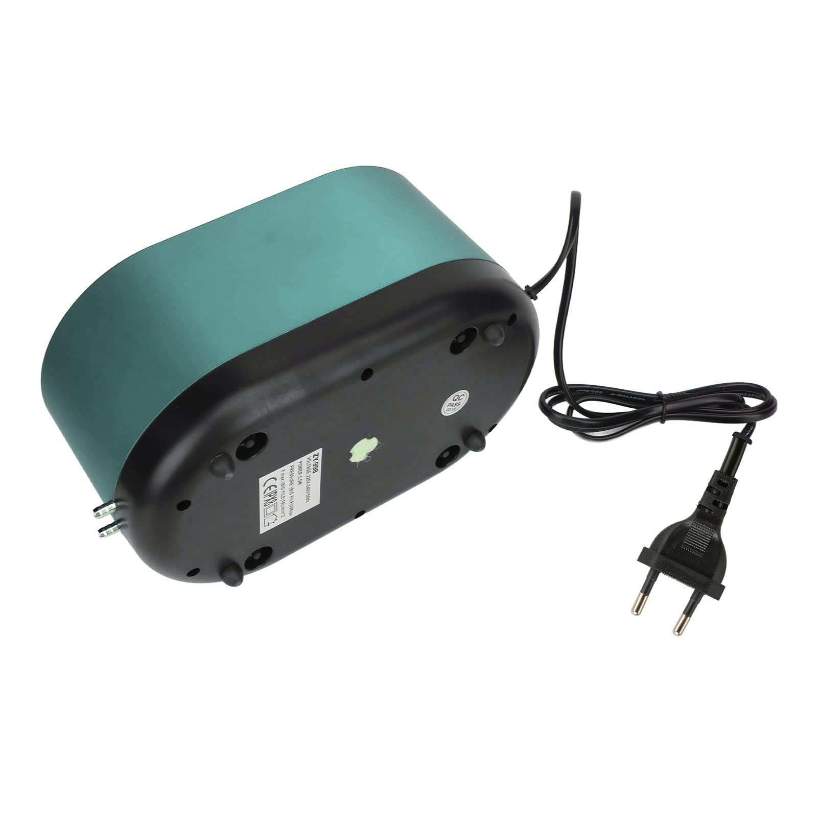 Bomba de Aire para Acuario, 5,5 W, Suficientes Burbujas, Fuente de Alimentación de CA, Salida Doble, Bomba de Oxígeno para Tanque de Peces, Silenciosa con 4 Piedras de Aire,