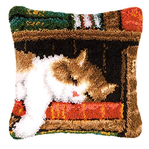 Image of clubevy Latch Hook Kits DIY Crocheting Embroidery Throw Pillow Needlework Cross Stitch Kits (Cat3)