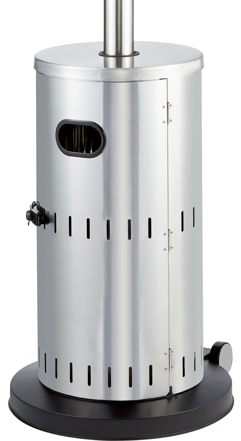 Enders® Terrassenheizer Gas SOLID Edelstahl, Gas-Heizstrahler 5800, Heizpilz mit stufenloser Regulierung, Turbo-Brenner, höhenverstellbar, Transporträder, Umkippsicherung