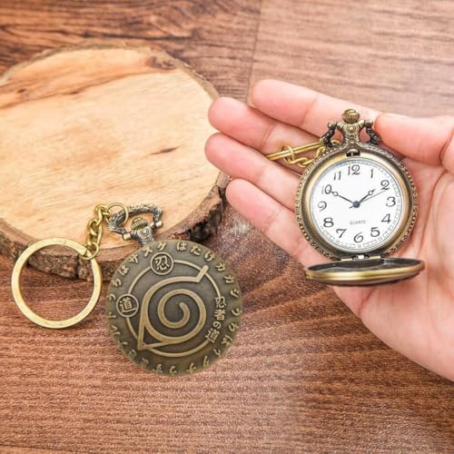 Image of Vintage Quartz Pocket Keychain for Men & Women - Classic Retro Antique Style Anime Marvel Super Hero Timepiece, Decorative Accessory for Bags and Backpacks.