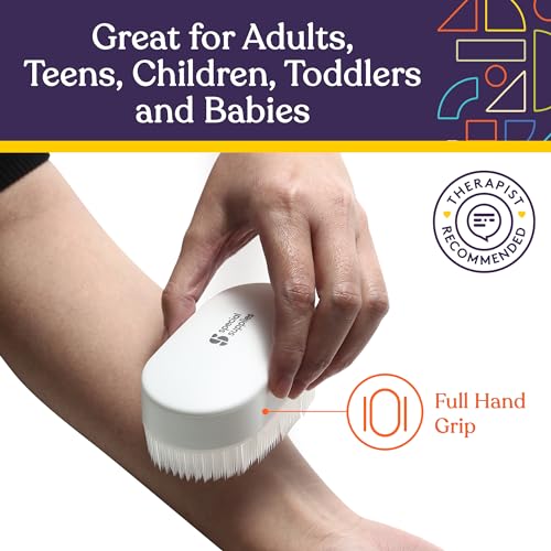 Special Supplies Sensory Brush Therapressure Therapy Brush for Occupational and Sensory Brushing, Stimulating and Calming Tools for Kids and Adults, Soft Flexible Bristles, Latex Free (6 Pack)