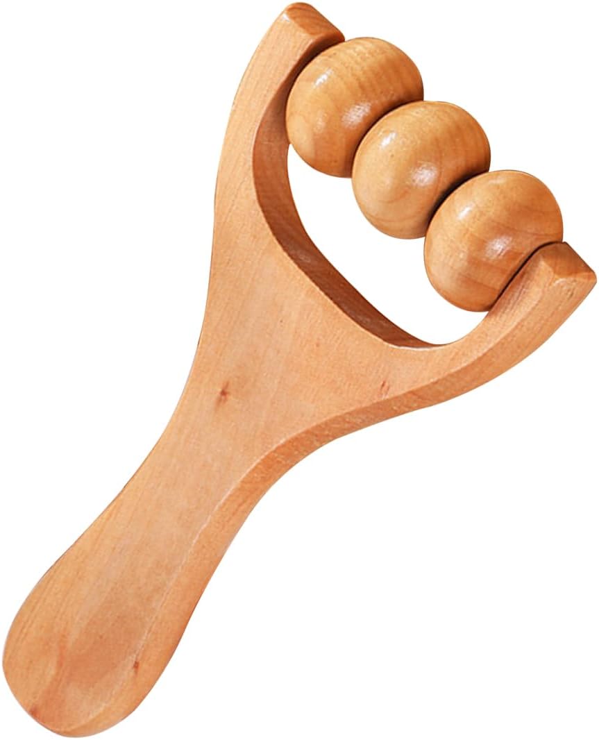 Relájese rodillo de bola de masaje, masajeador de cuerpo total de madera multifuncional de mano, herramienta de masajeador de rodillo de madera, 1