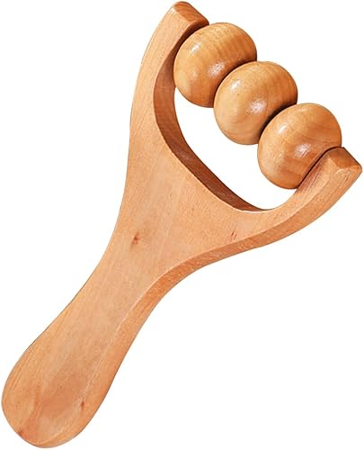 Relájese rodillo de bola de masaje, masajeador de cuerpo total de madera multifuncional de mano, herramienta de masajeador de rodillo de madera, 1