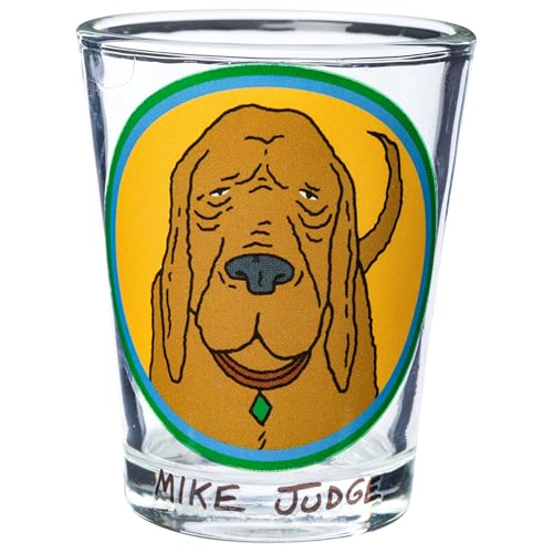 Image of Silver Buffalo King of the Hill Character Faces 4 Pack Mini Glass Set Featuring Hank Hill, Bobby Hill, Peggy Hill, and Lady Bird, 1.5 Ounces