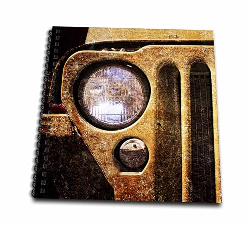 Memory Book 12 x 12 inch - Headlight and a radiator of an old off road vehicle Alexis Photography - Transport Road