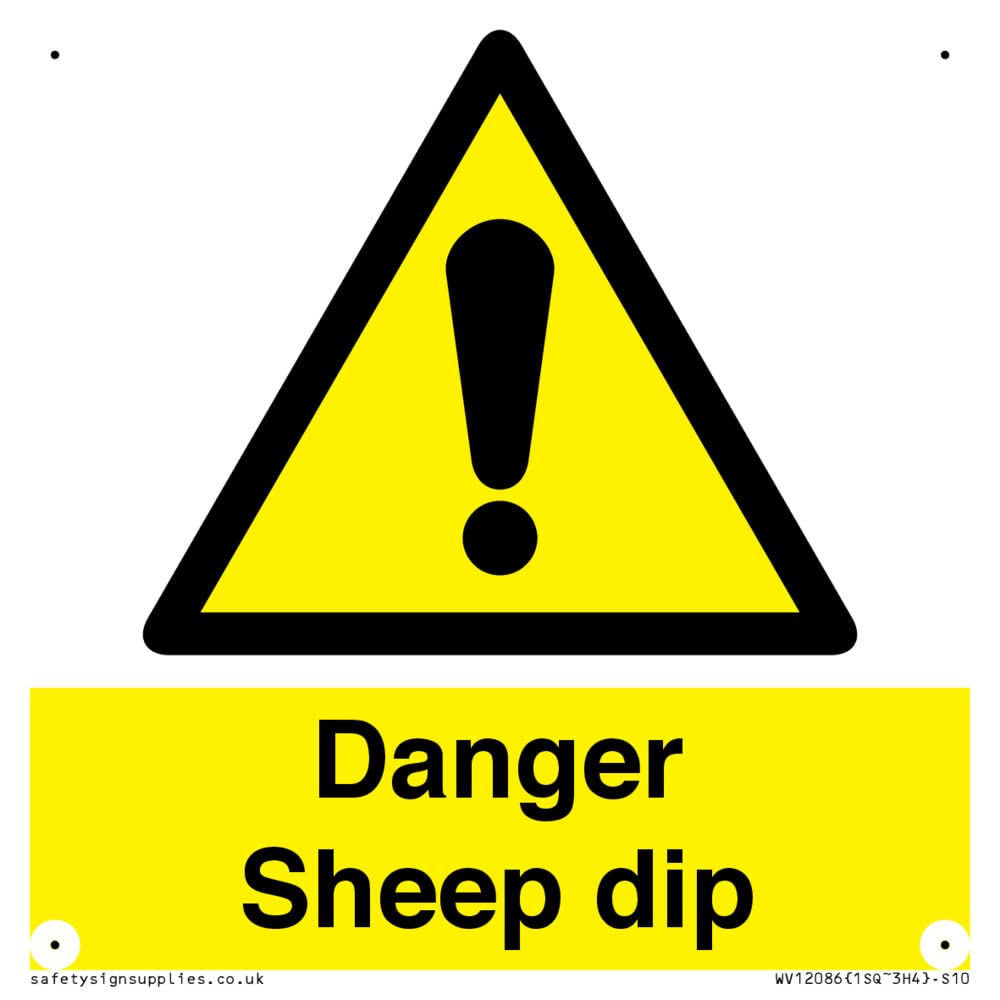 Danger Sheep dip Sign - 100x100mm - S10