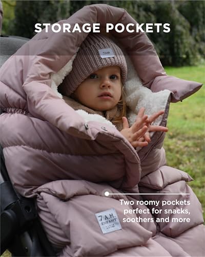 Image of 7AM Enfant Stroller Blanket 212 - Adjustable Baby Car Seat Zipped Blanket for Babies Winter, Unisex Multi Purpose Fleece Lined Warm Hooded Toddler Footmuff Water Repellent | (6M - 4T)