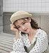 Straw Beret Solid Plain Flat Top Woven Berets Fashion French Style Painters Hat Cap, Beige
