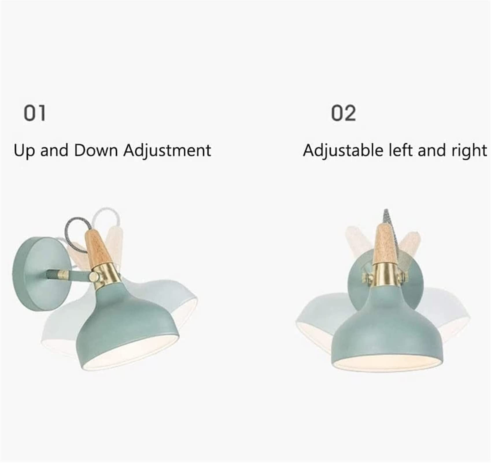 Verstellbare Wandleuchte, europäischer Hintergrund Wandleuchte Moderne Wandlampe Nacht Lesen Lampen Nordische Metall Schatten Wandlampe for Schlafzimmer Wohnzimmer (Farbe: Weiß)